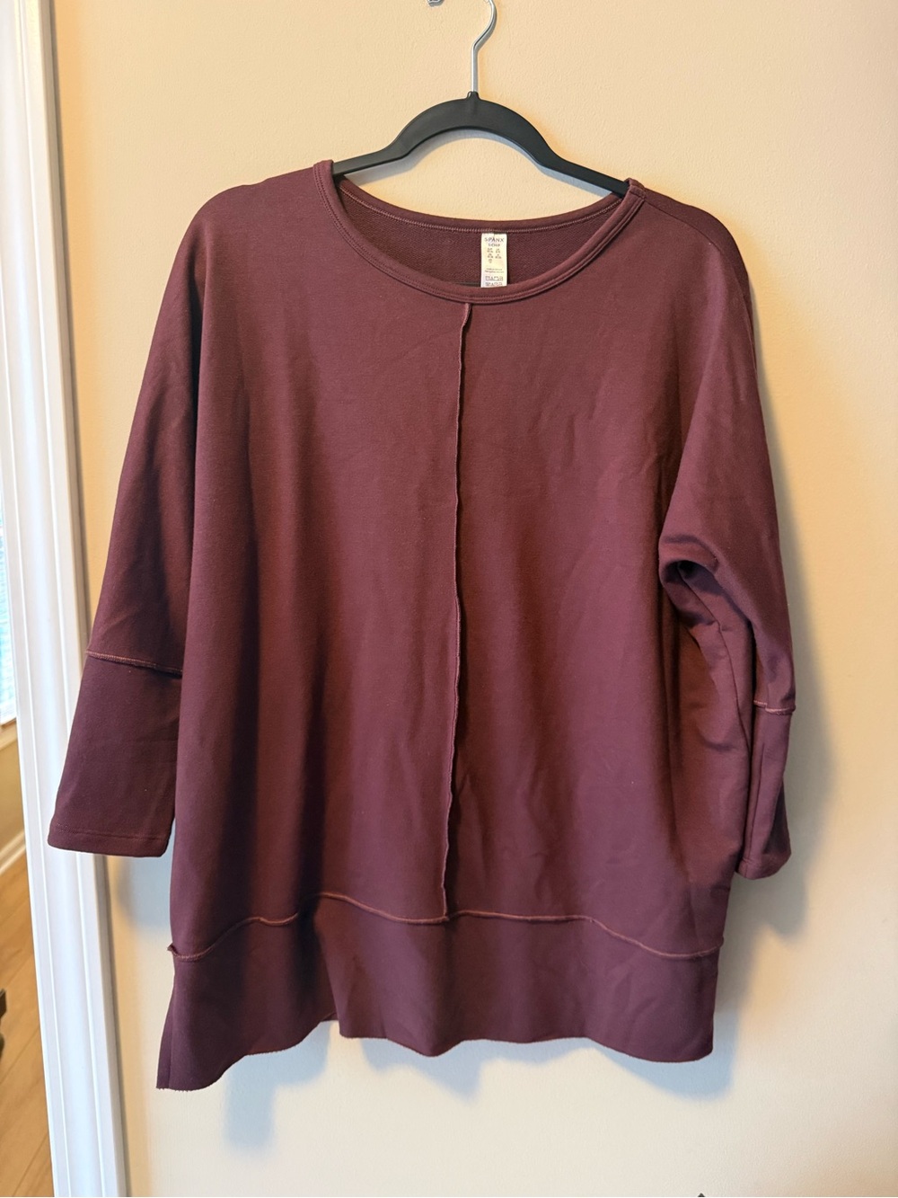SPANX Relaxed Crewneck Tunic in Burgundy